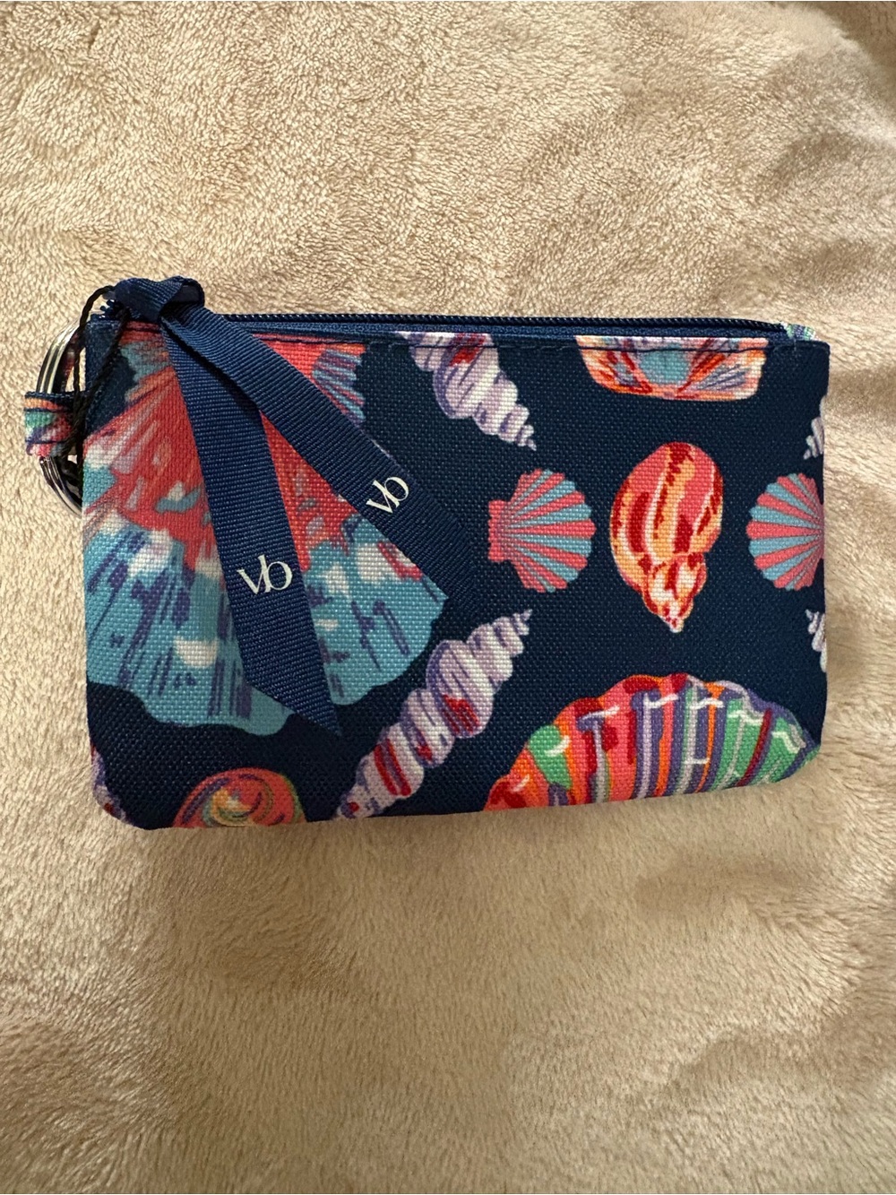 Vera Bradley Navy Shell Print ID Wallet-New